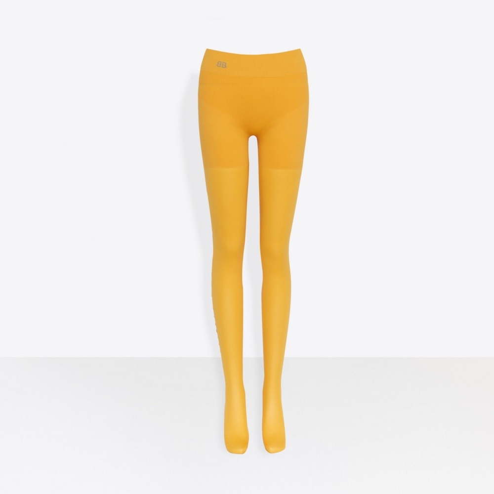 {sold} Balenciaga Yellow Opaque Spandex Tights NWT